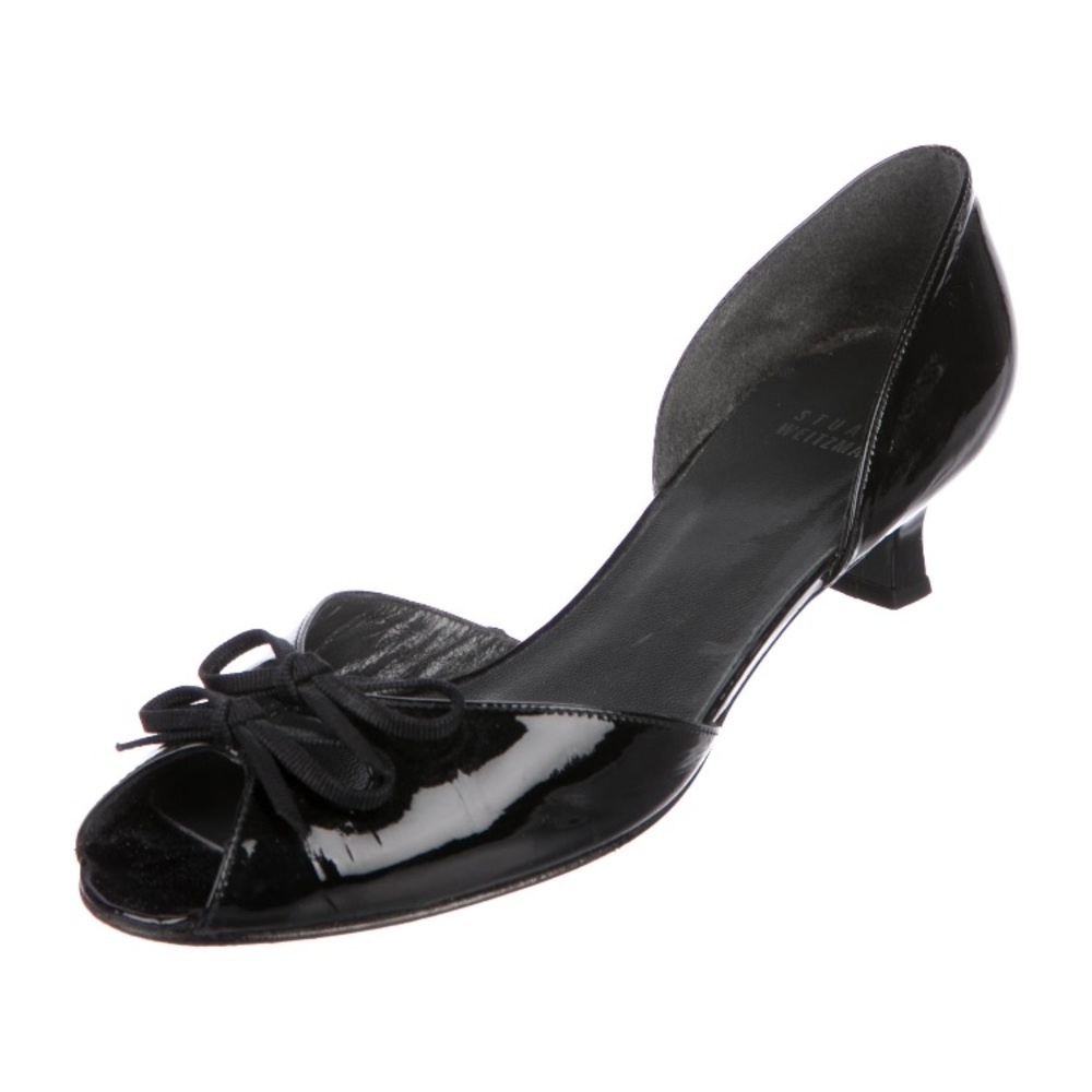 Stuart Weitzman patent leather kitten heels